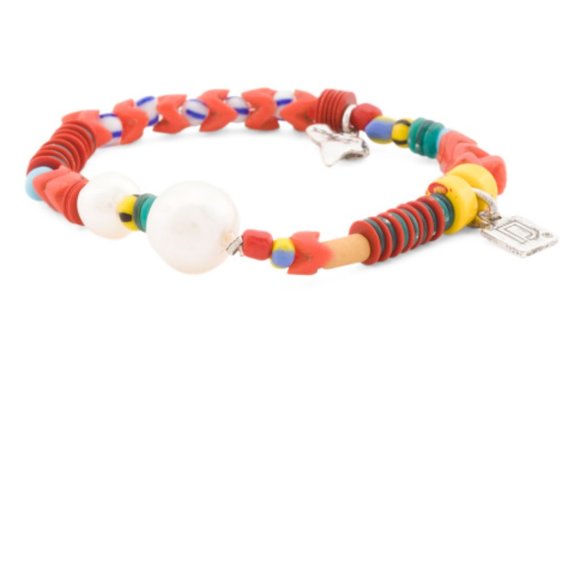 Dannijo Concho Stretch Bracelet Beaded in Red NEW - Picture 1 of 6